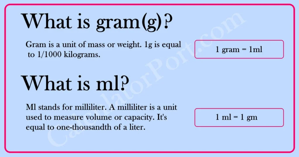 g to ml converter