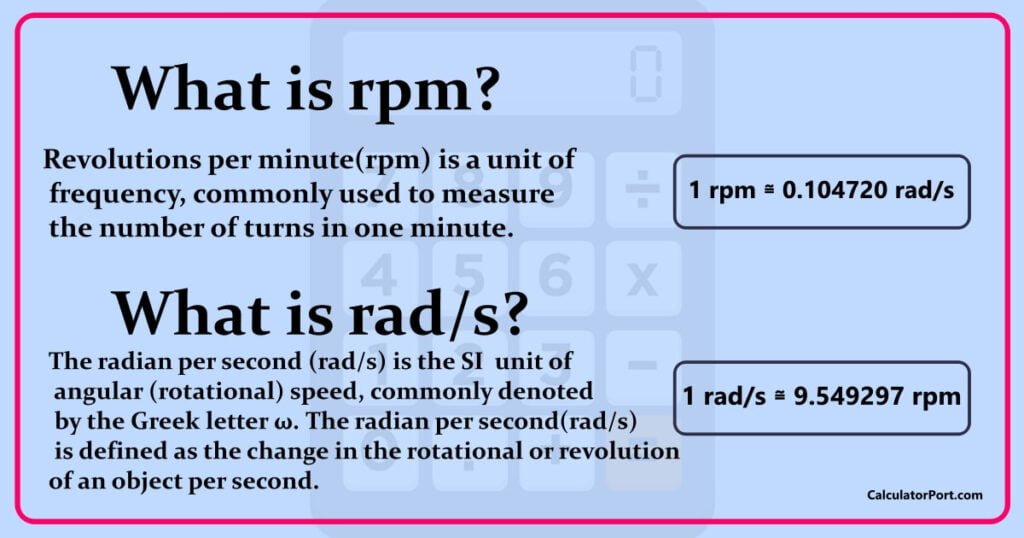 rpm to rad/s converter